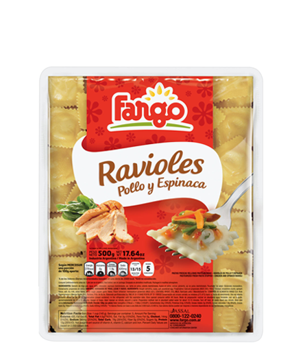 Ravioles Pollo y Espinaca
